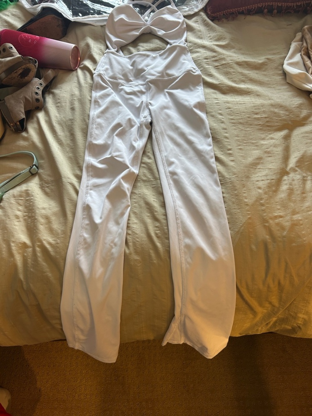 Tiger friday White Cutout Wide-Leg Jumpsuit